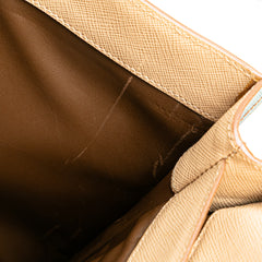 Bicolor Saffiano Envelope Pushlock Clutch