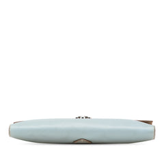 Bicolor Saffiano Envelope Pushlock Clutch