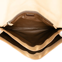 Bicolor Saffiano Envelope Pushlock Clutch