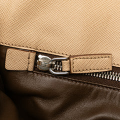 Bicolor Saffiano Envelope Pushlock Clutch
