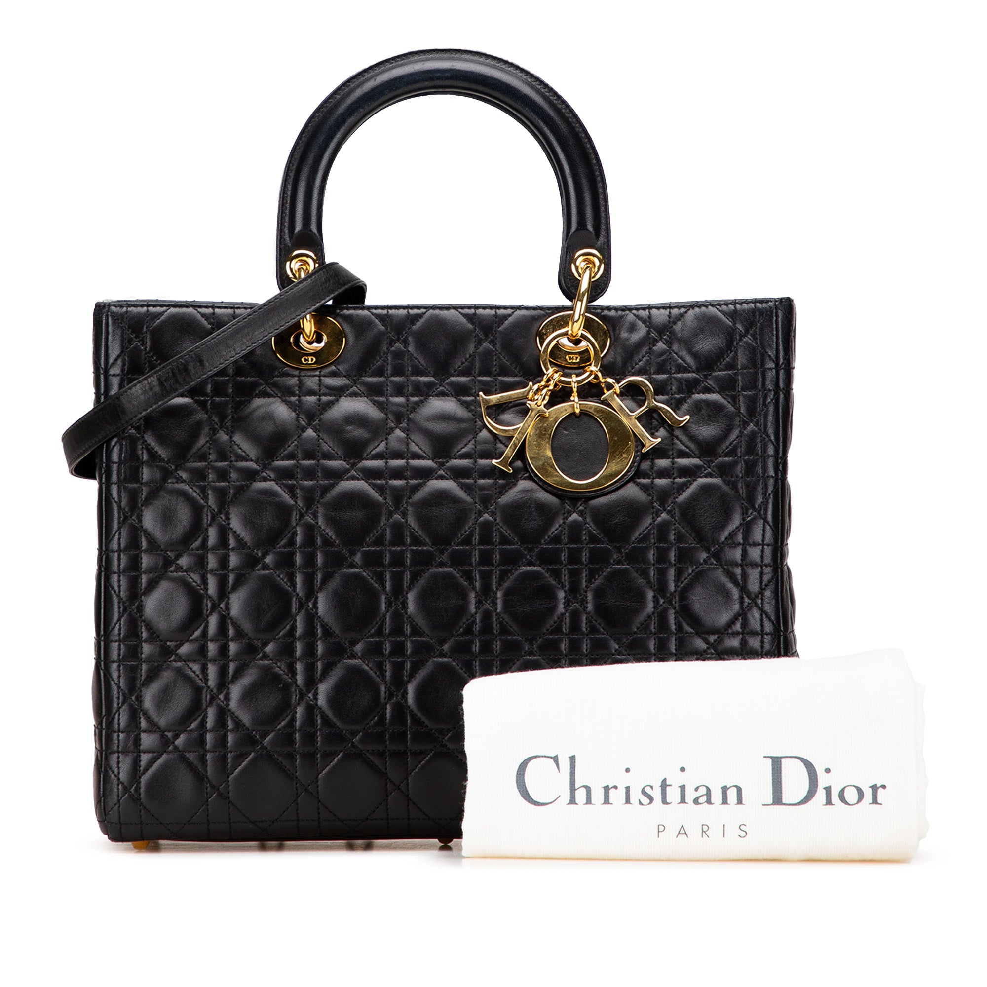 Large Lambskin Cannage Lady Dior