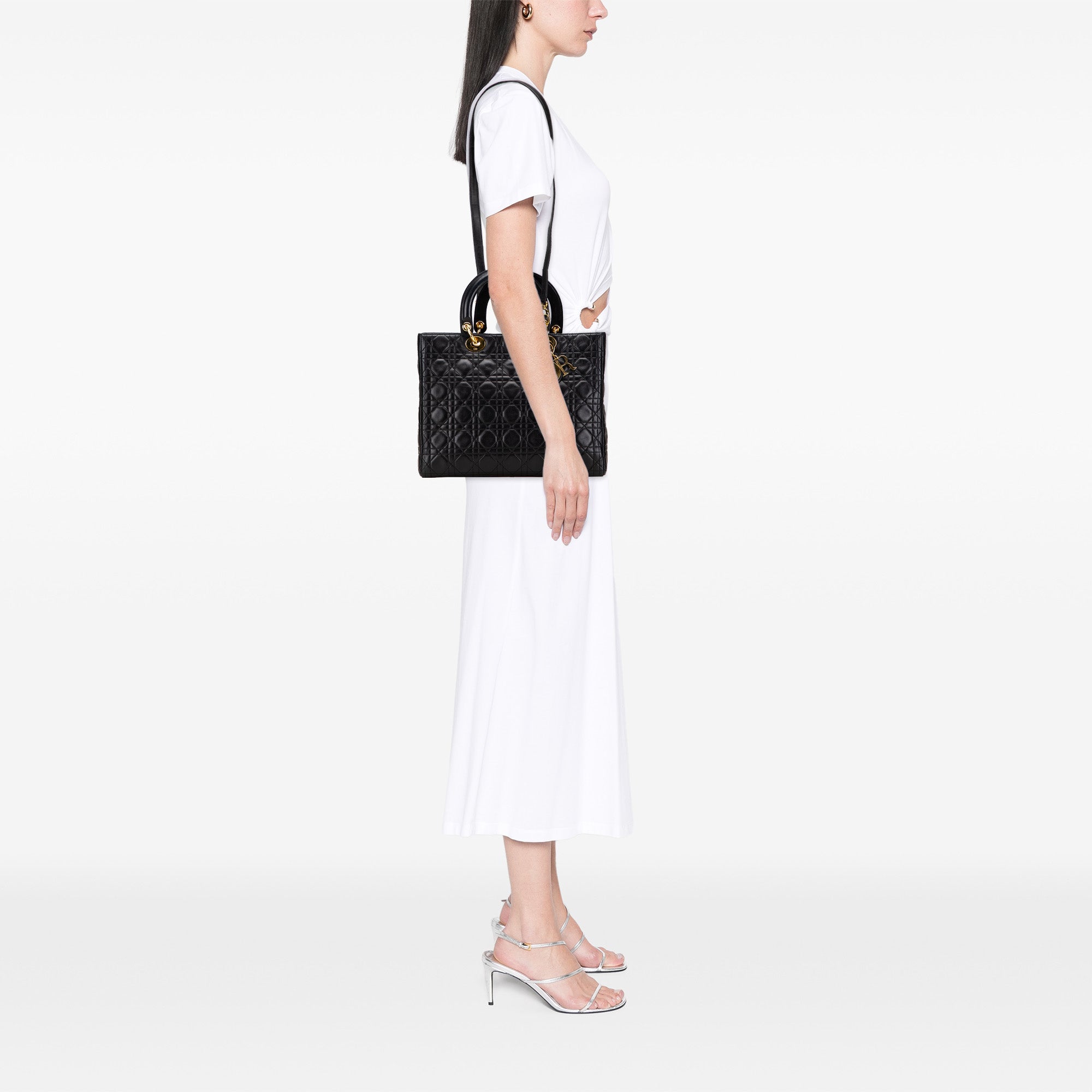 Large Lambskin Cannage Lady Dior