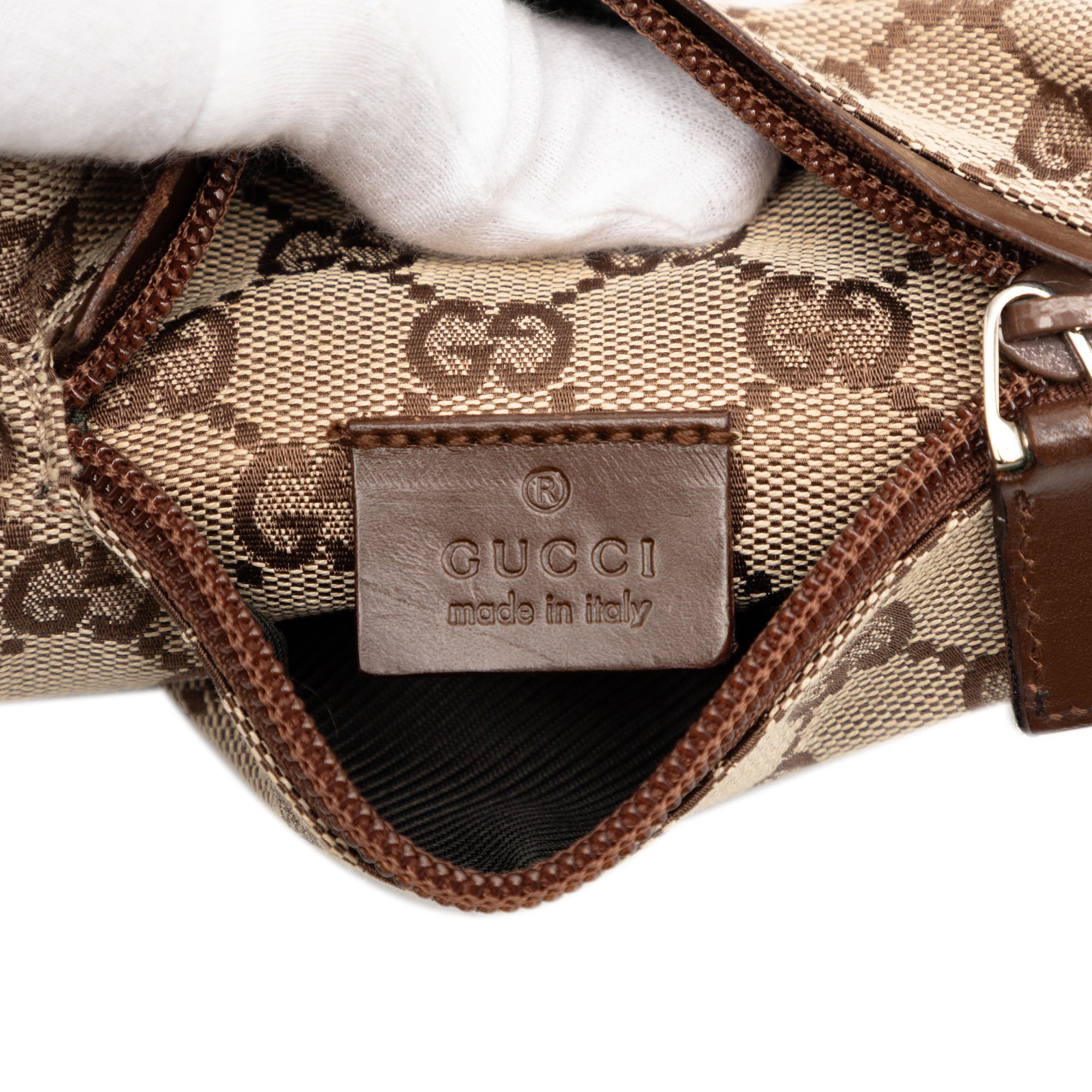 GG Canvas Double Pocket Belt Bag