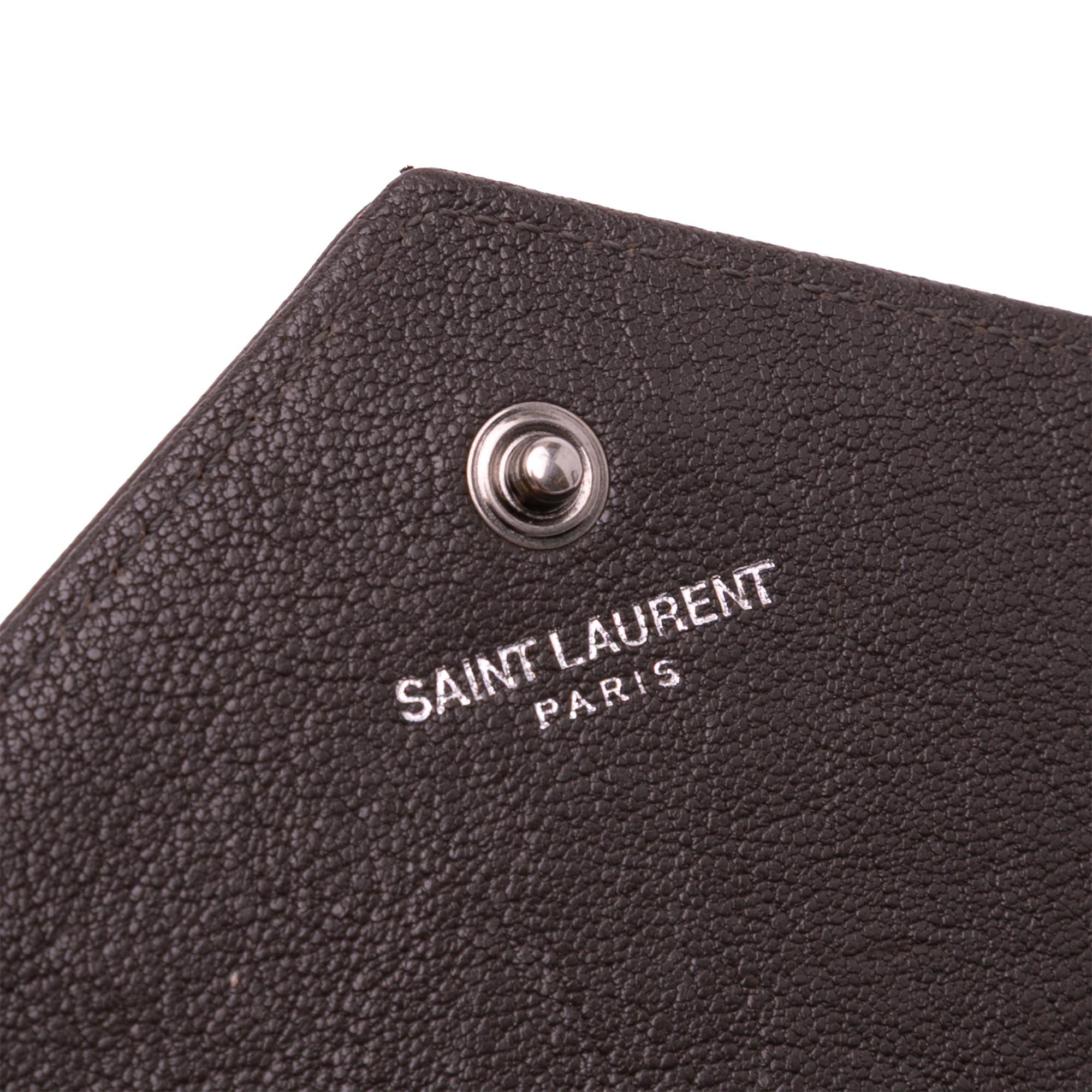 Triquilt Sheepskin Monogram Envelope Wallet on Chain