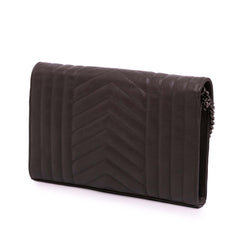 Triquilt Sheepskin Monogram Envelope Wallet on Chain