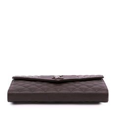 Triquilt Sheepskin Monogram Envelope Wallet on Chain