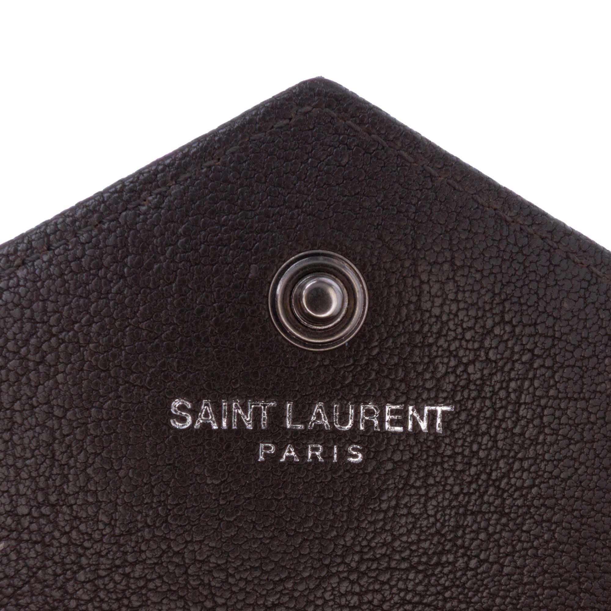 Triquilt Sheepskin Monogram Envelope Wallet on Chain