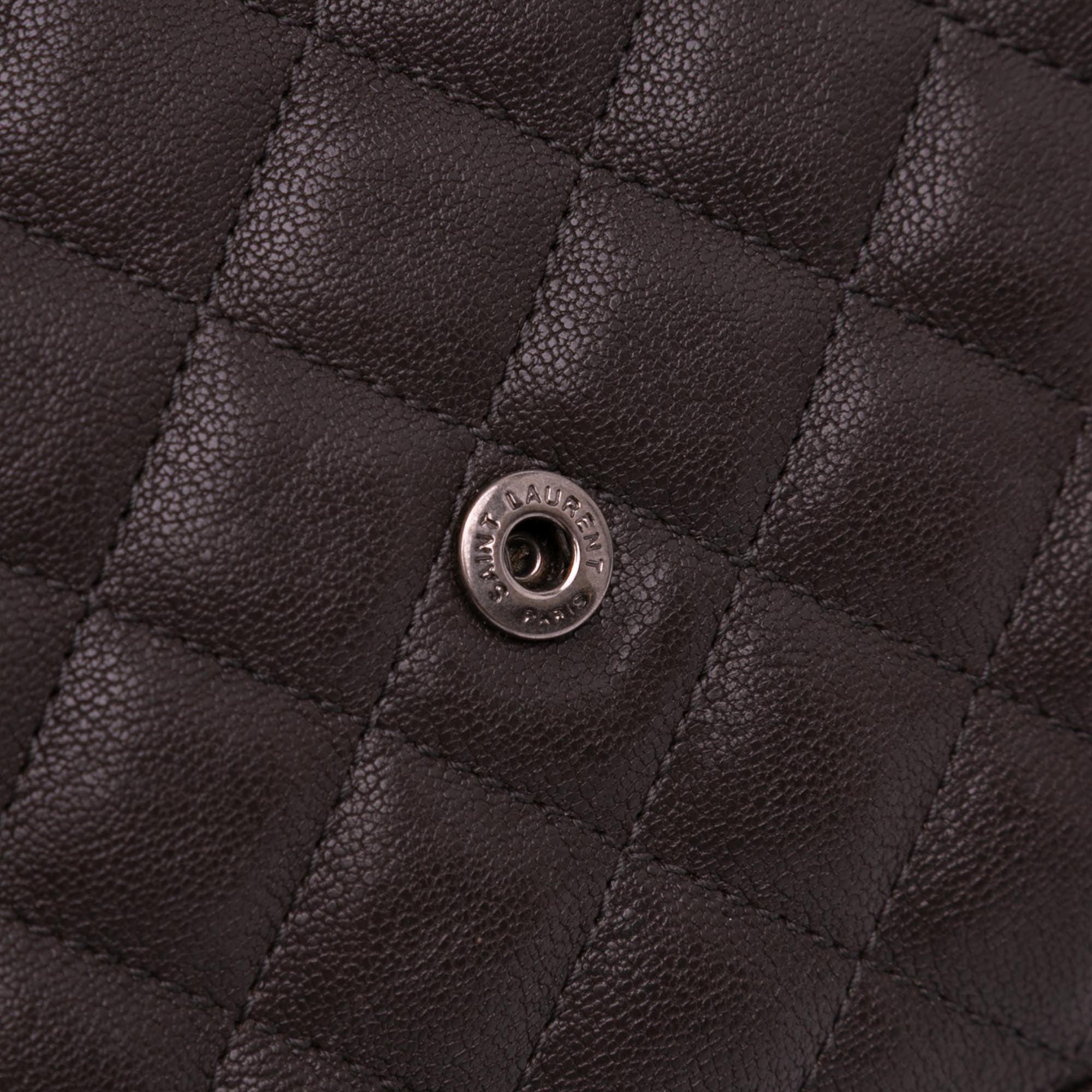 Triquilt Sheepskin Monogram Envelope Wallet on Chain