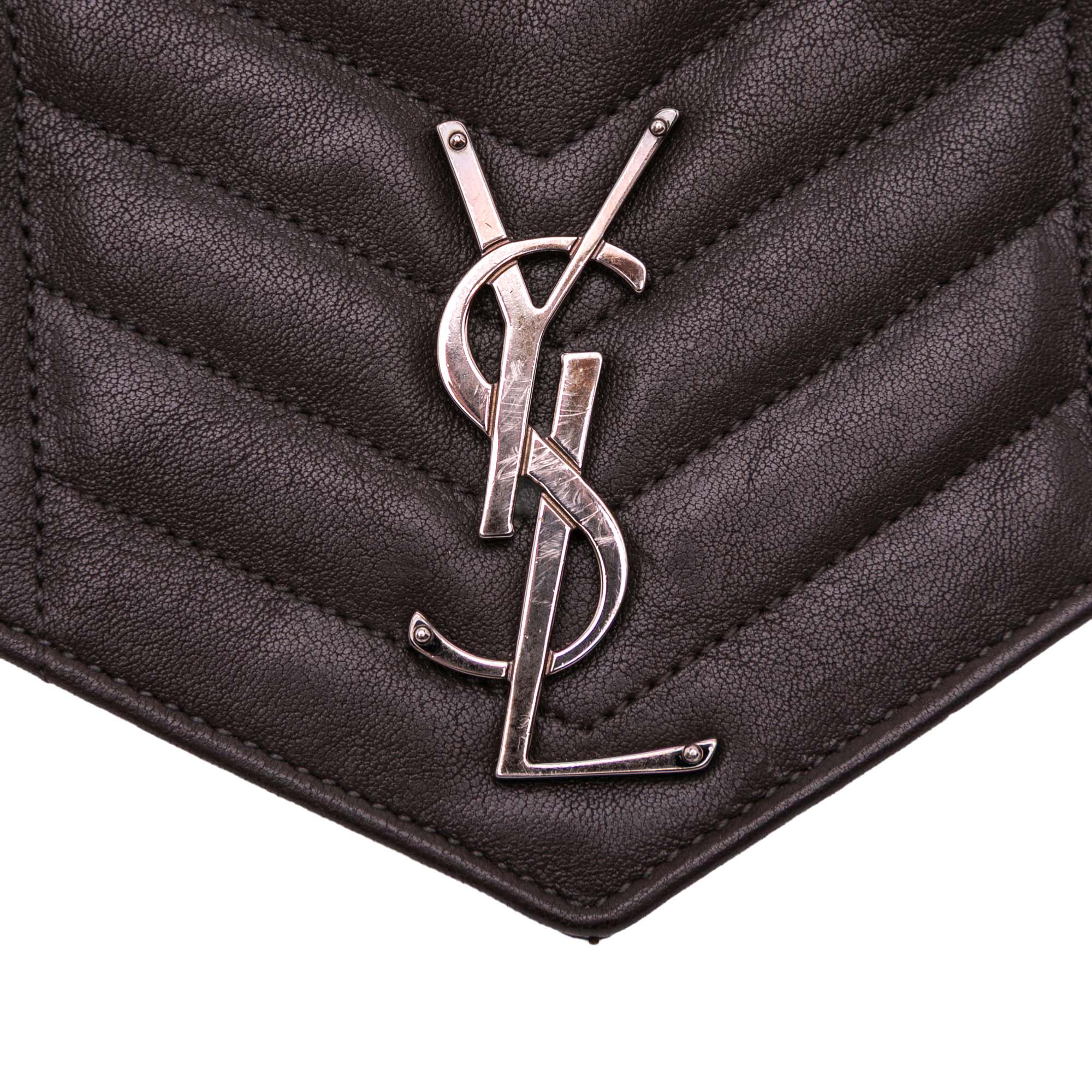 Triquilt Sheepskin Monogram Envelope Wallet on Chain
