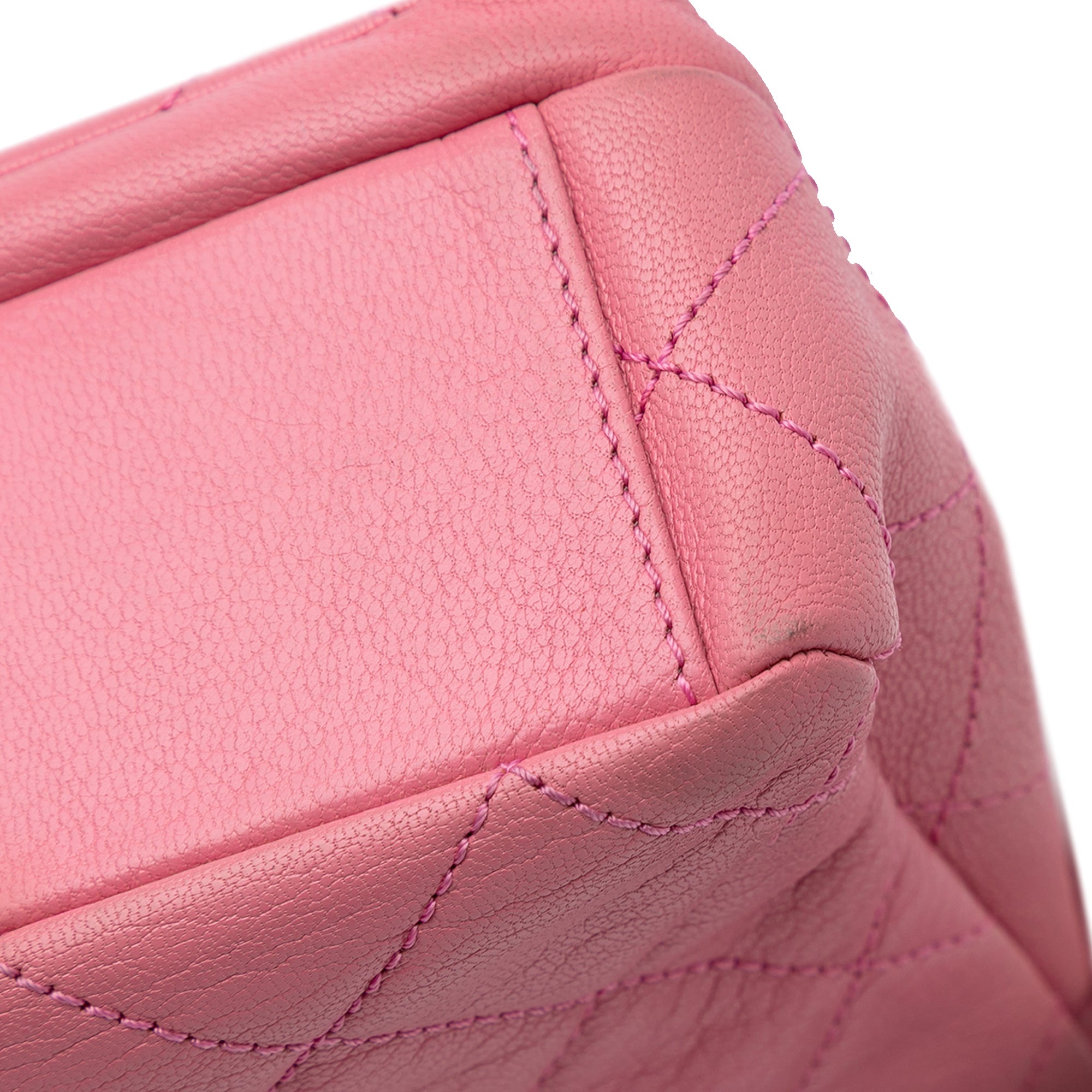 Small Quilted Shiny Goatskin Double Carry Waist Chain Flap