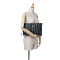 Leather Chevron Monogram Document Holder
