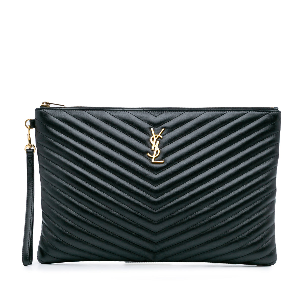 Leather Chevron Monogram Document Holder