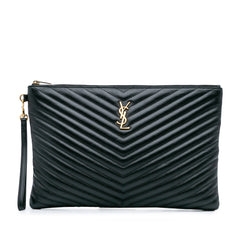Leather Chevron Monogram Document Holder