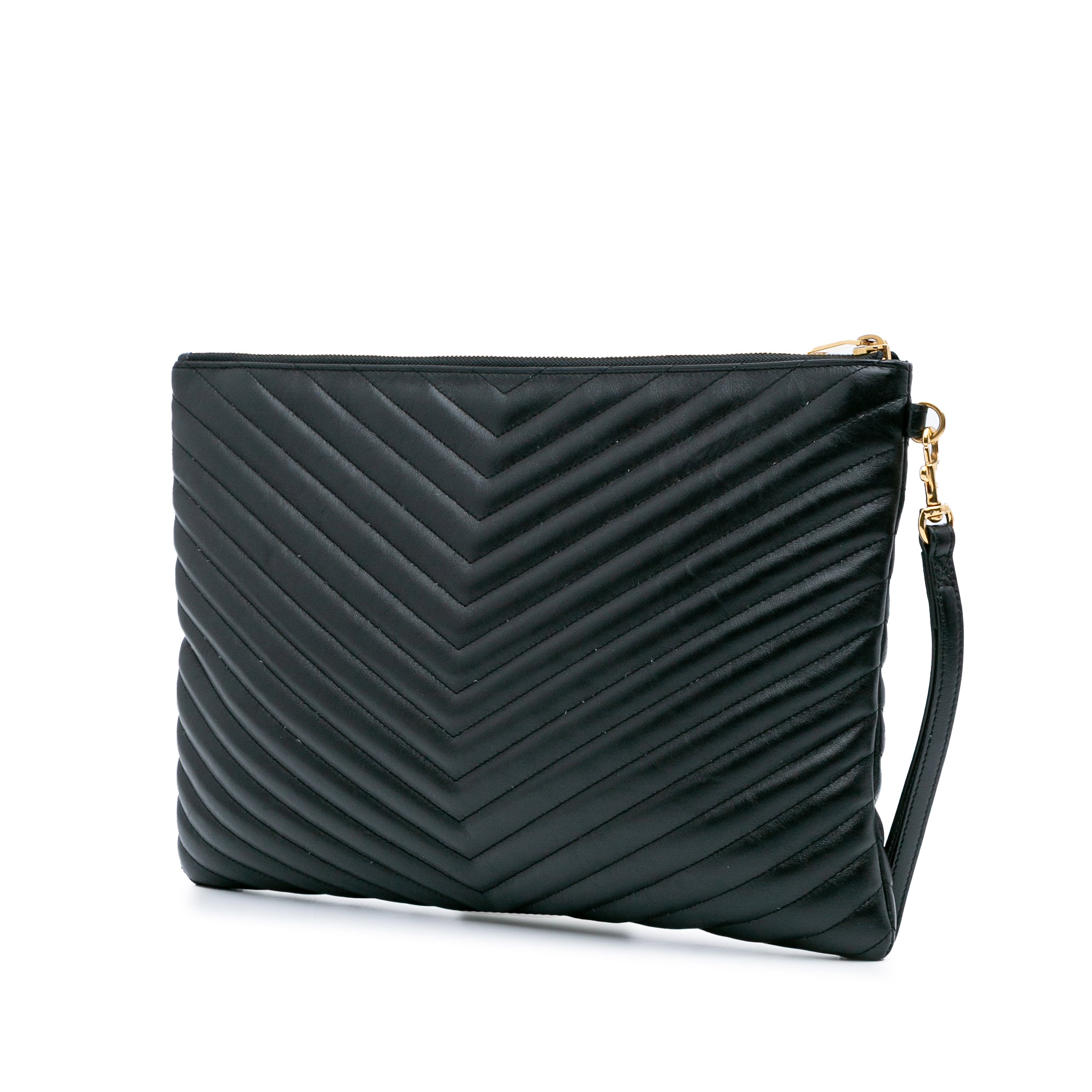 Leather Chevron Monogram Document Holder
