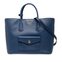 Saffiano Cuir Front Pocket Convertible Tote
