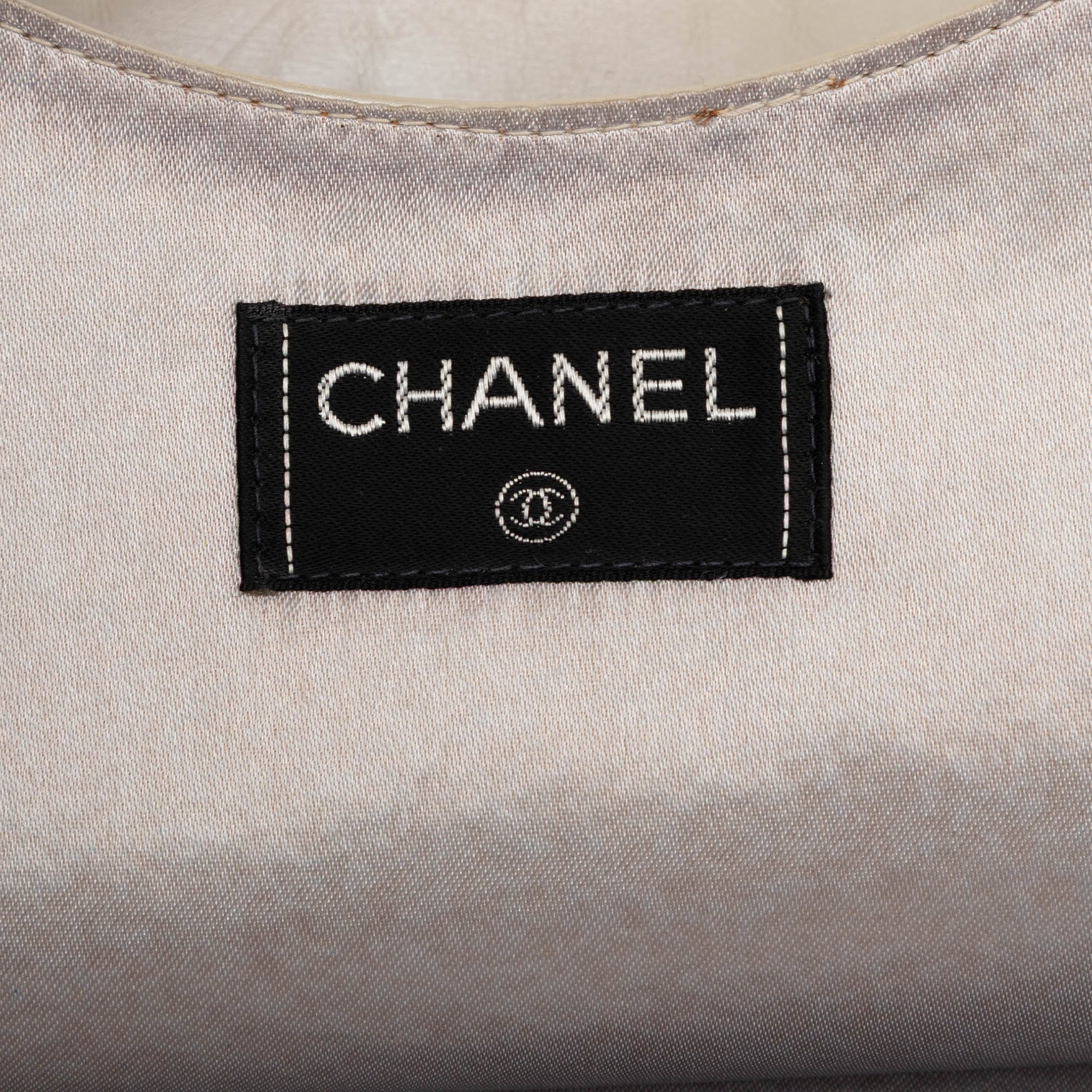 Metallic Embossed Calfskin Flat Handbag