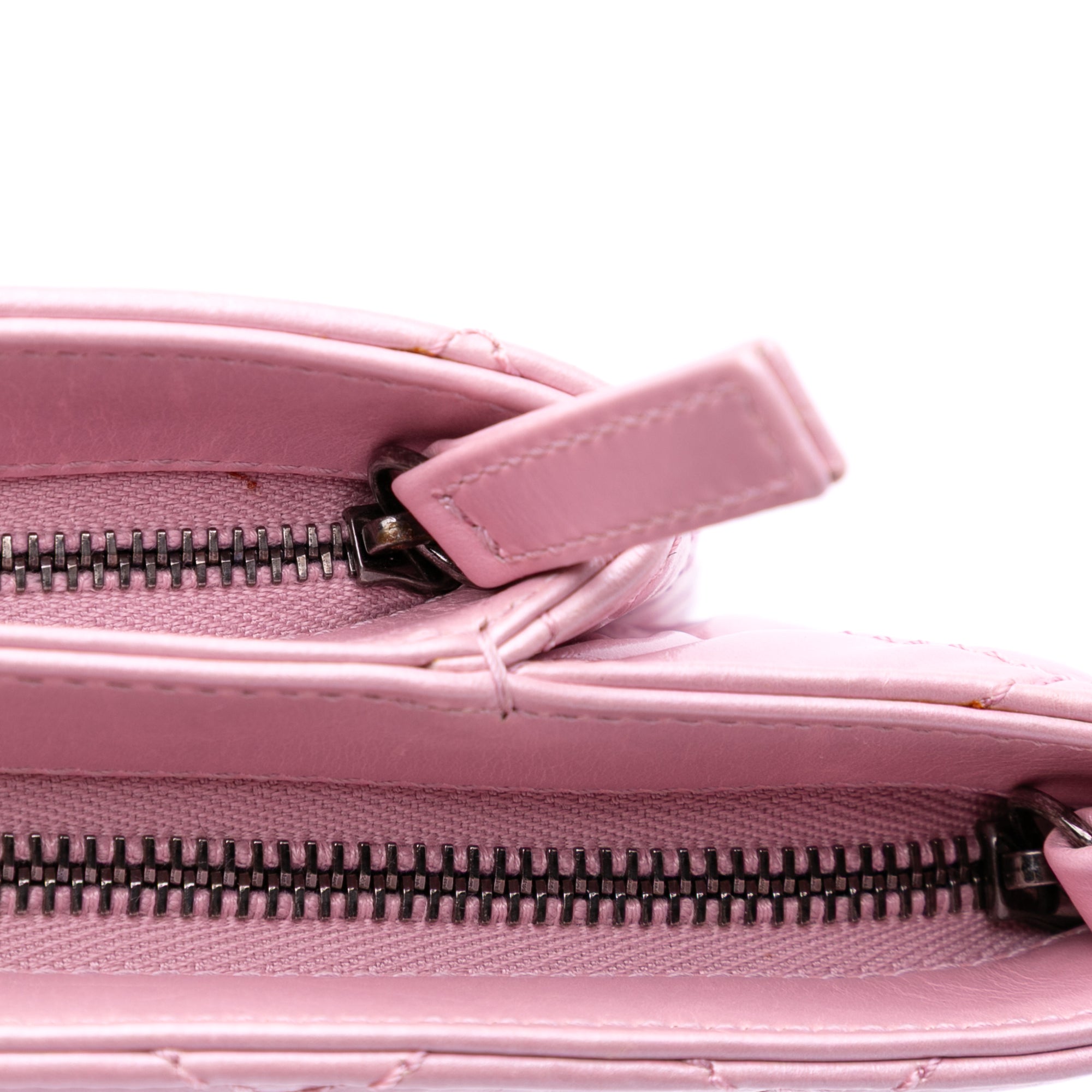 Quilted Glazed Calfskin Coco Pleats Clutch