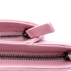 Quilted Glazed Calfskin Coco Pleats Clutch