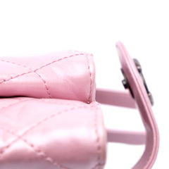 Quilted Glazed Calfskin Coco Pleats Clutch