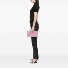 Quilted Glazed Calfskin Coco Pleats Clutch