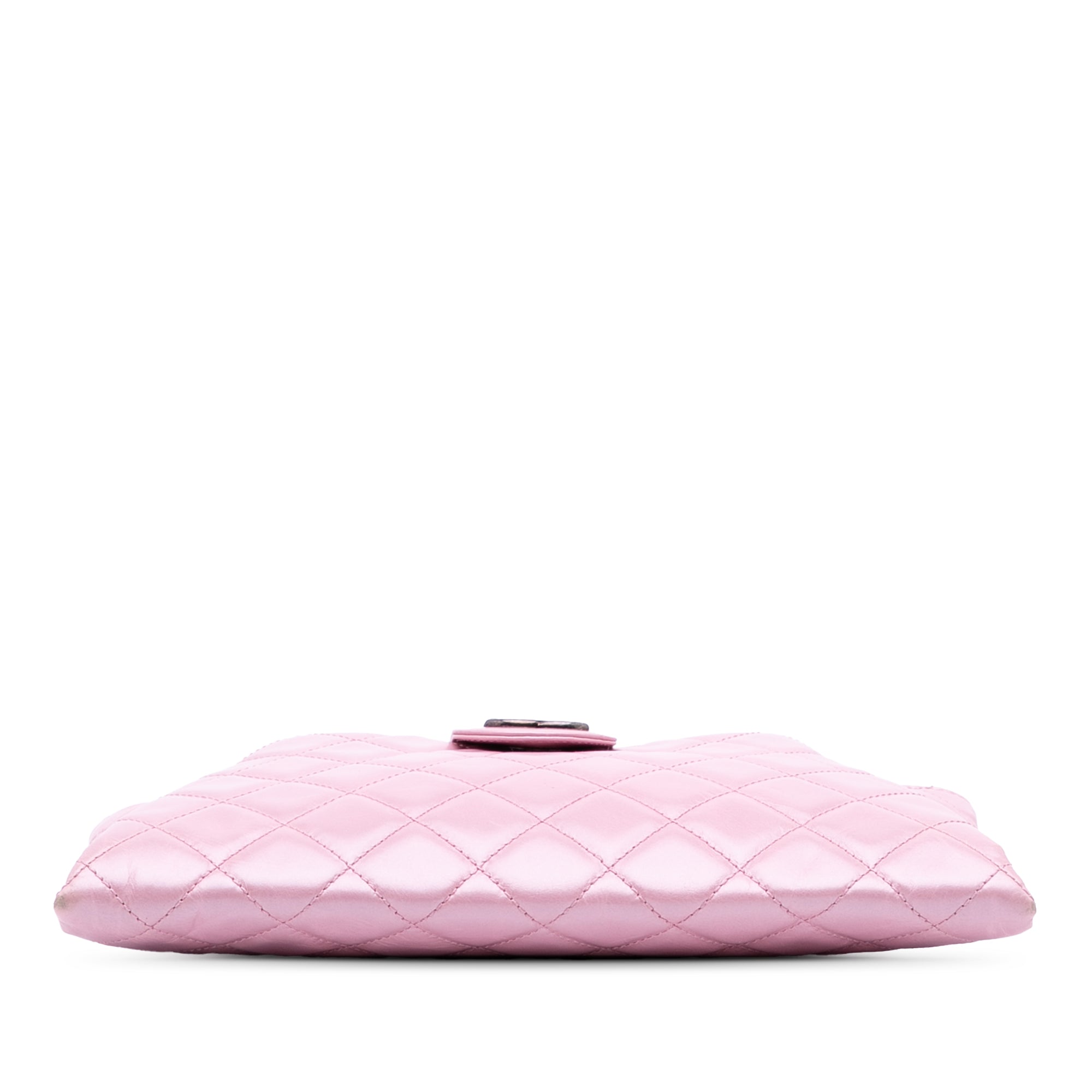 Quilted Glazed Calfskin Coco Pleats Clutch