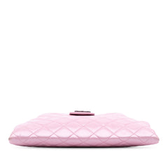 Quilted Glazed Calfskin Coco Pleats Clutch