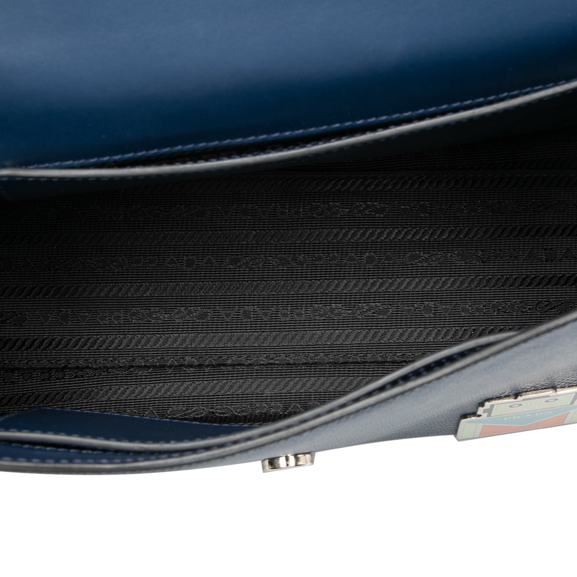 Saffiano Cuir Monochrome Robot Patches Envelope Chain Flap