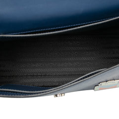 Saffiano Cuir Monochrome Robot Patches Envelope Chain Flap