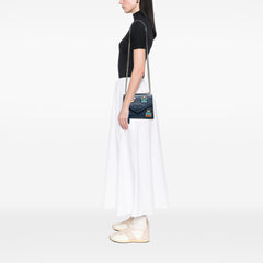 Saffiano Cuir Monochrome Robot Patches Envelope Chain Flap