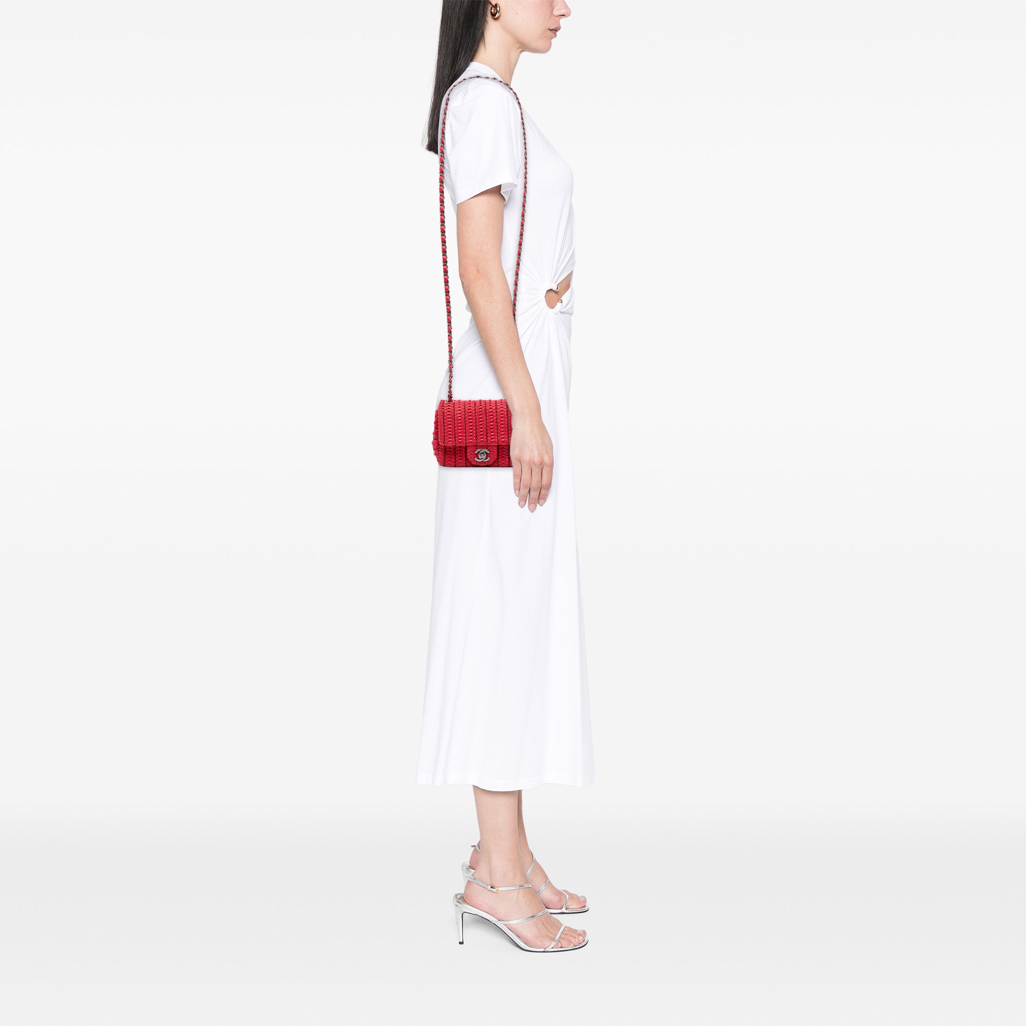 Paris Seoul Mini Crochet Lambskin Flap