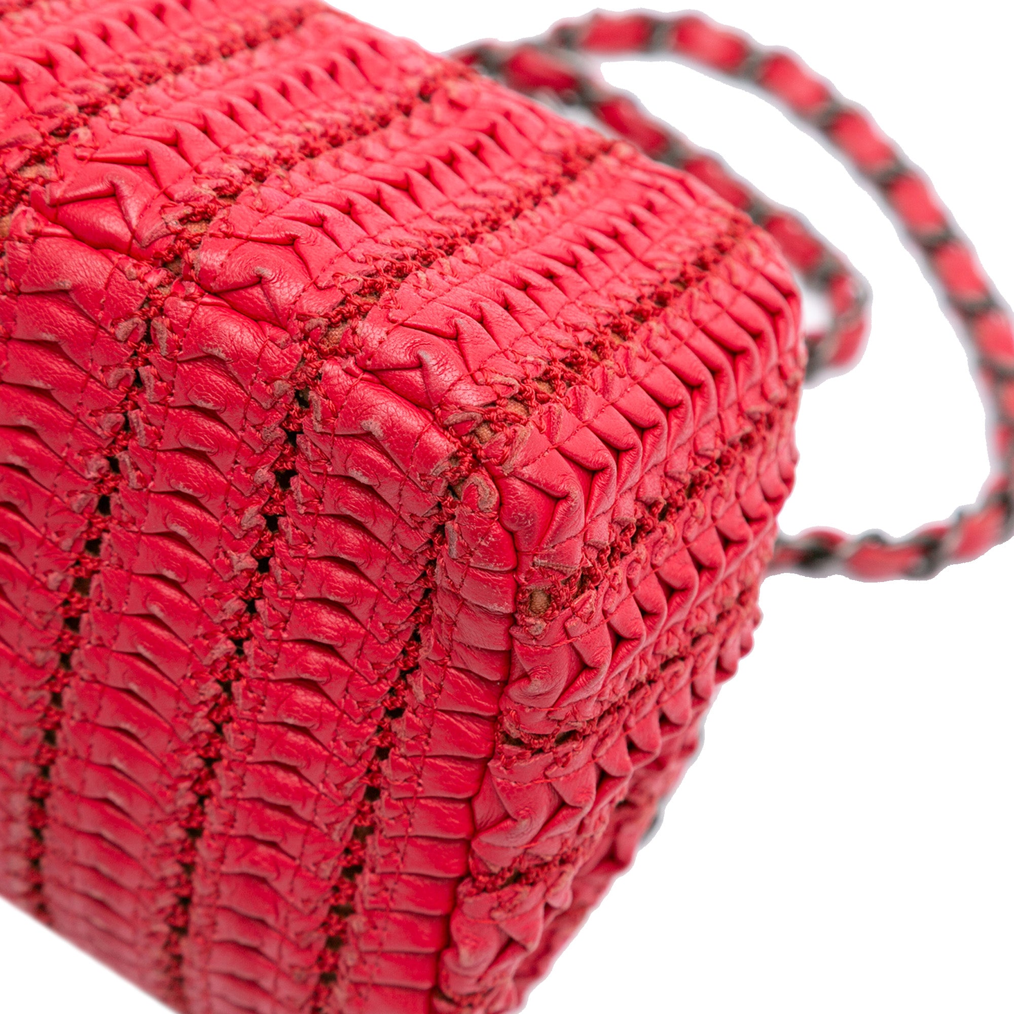 Paris Seoul Mini Crochet Lambskin Flap