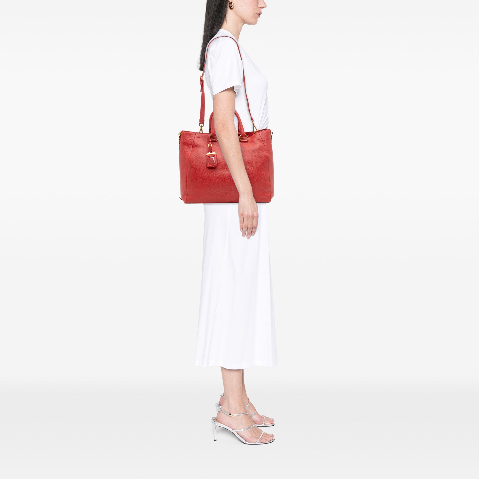 Vitello Daino Side Zip Convertible Tote