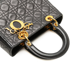 Medium Lambskin Cannage Lady Dior