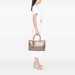 Metallic Grained Leather Bella Tote