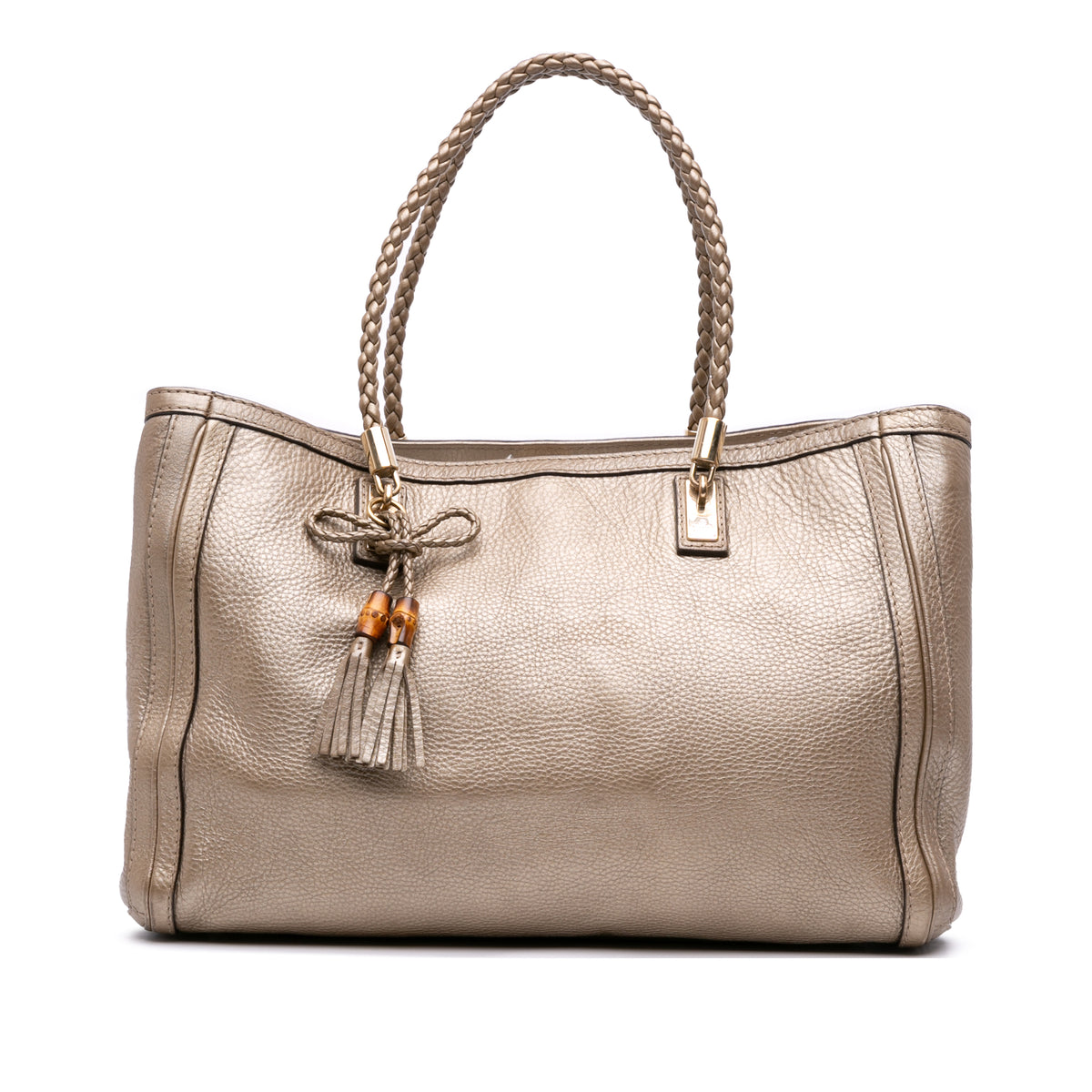 Metallic Grained Leather Bella Tote