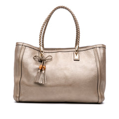 Metallic Grained Leather Bella Tote