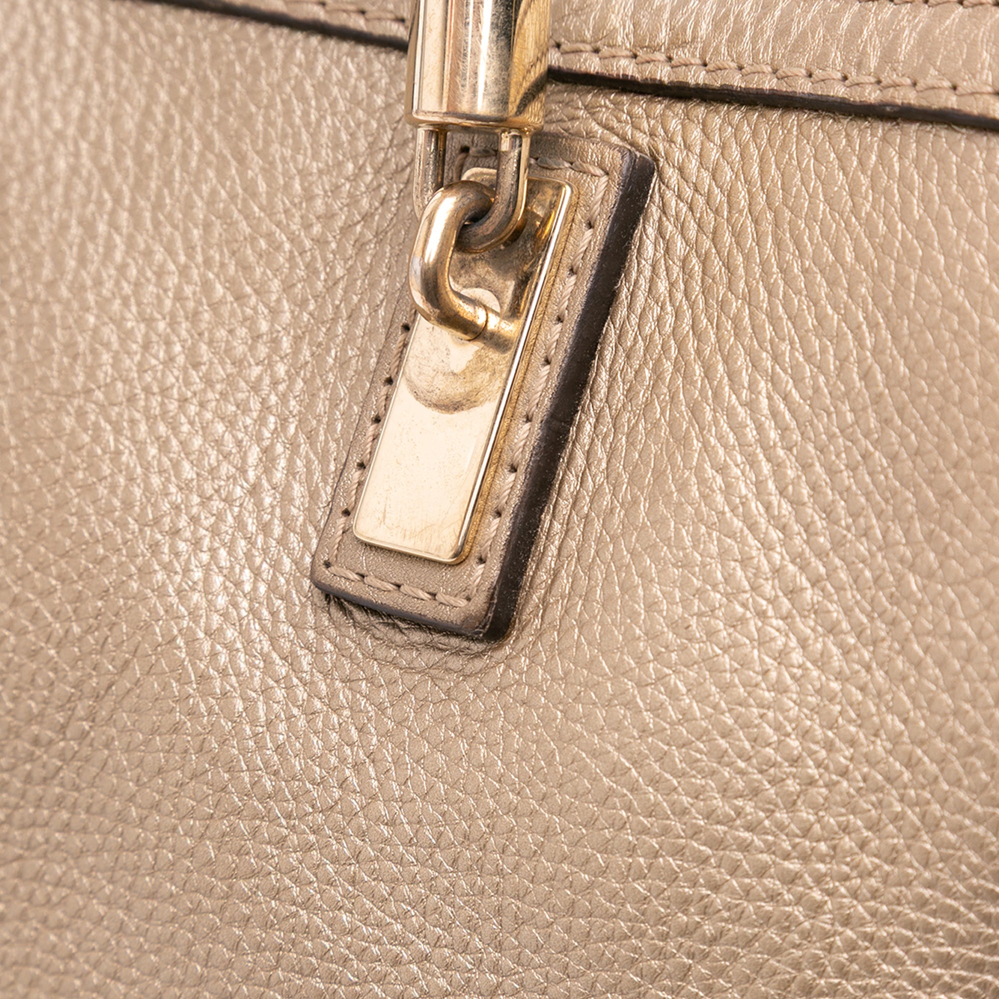 Metallic Grained Leather Bella Tote