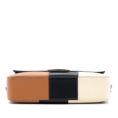 Leather Geometric Baguette Satchel