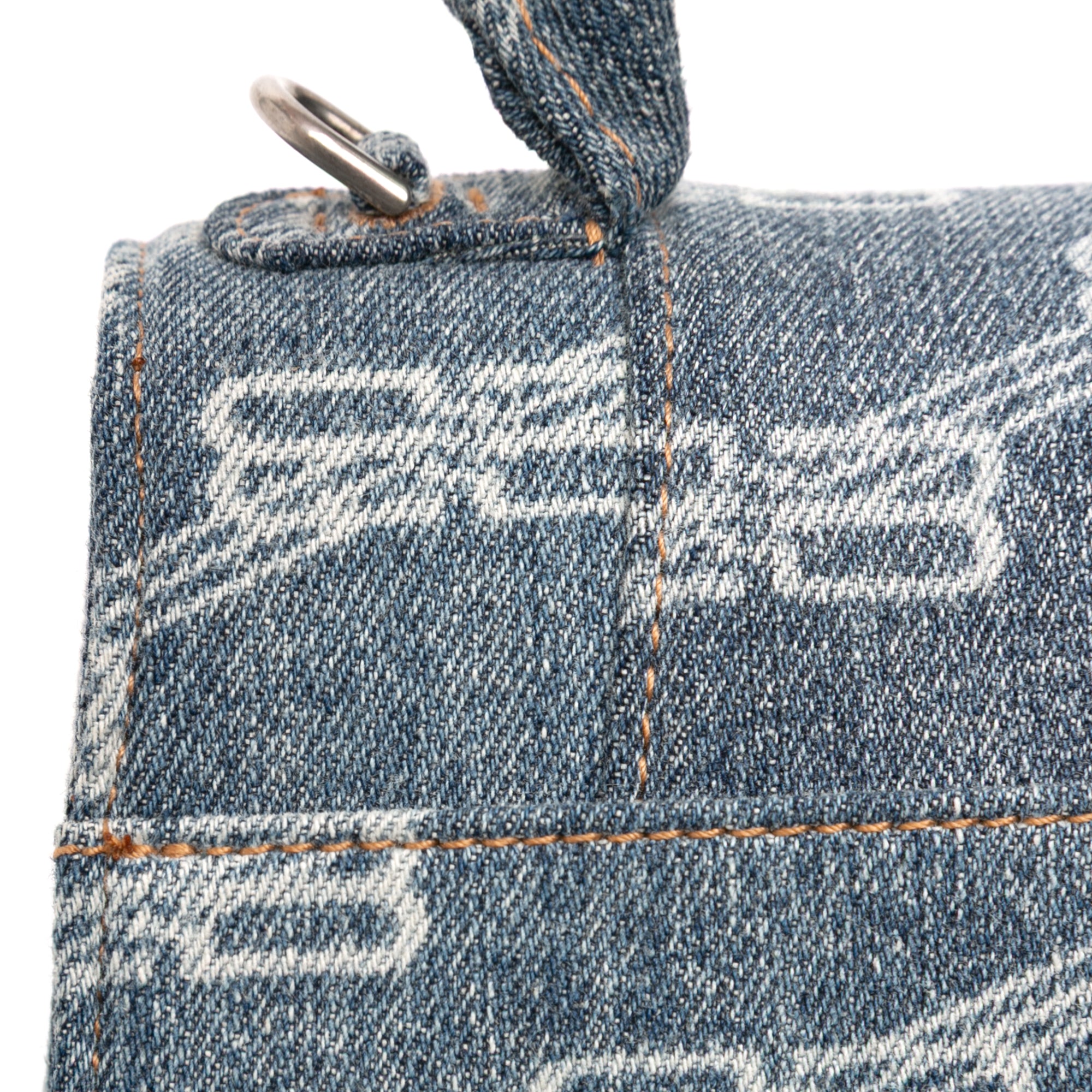 Small BB Monogram Denim Hourglass Top Handle Bag