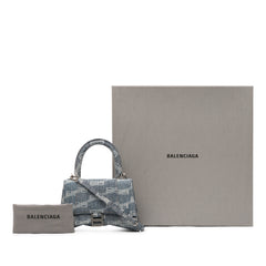 Small BB Monogram Denim Hourglass Top Handle Bag