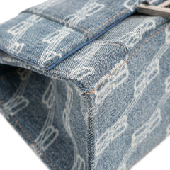 Small BB Monogram Denim Hourglass Top Handle Bag
