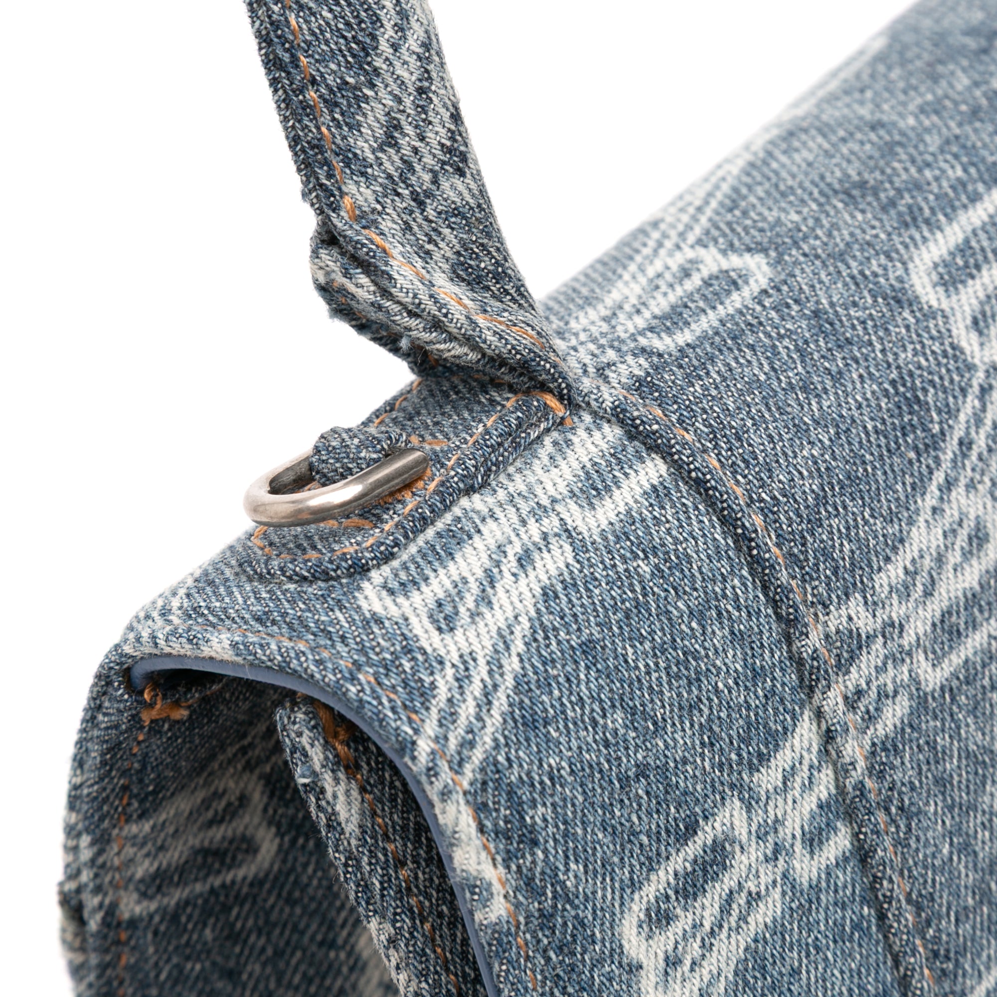 Small BB Monogram Denim Hourglass Top Handle Bag