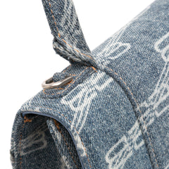 Small BB Monogram Denim Hourglass Top Handle Bag