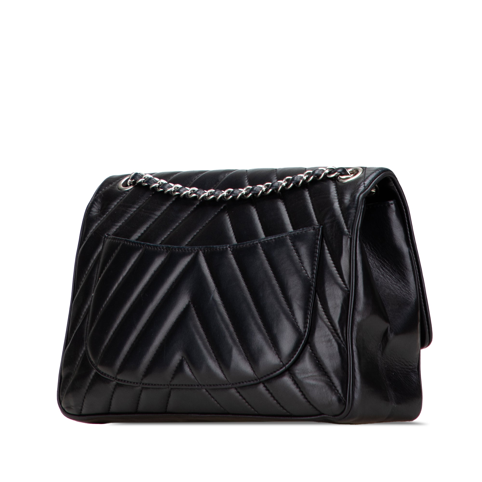 Jumbo Chevron Lambskin Leo Lion Flap