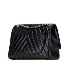 Jumbo Chevron Lambskin Leo Lion Flap