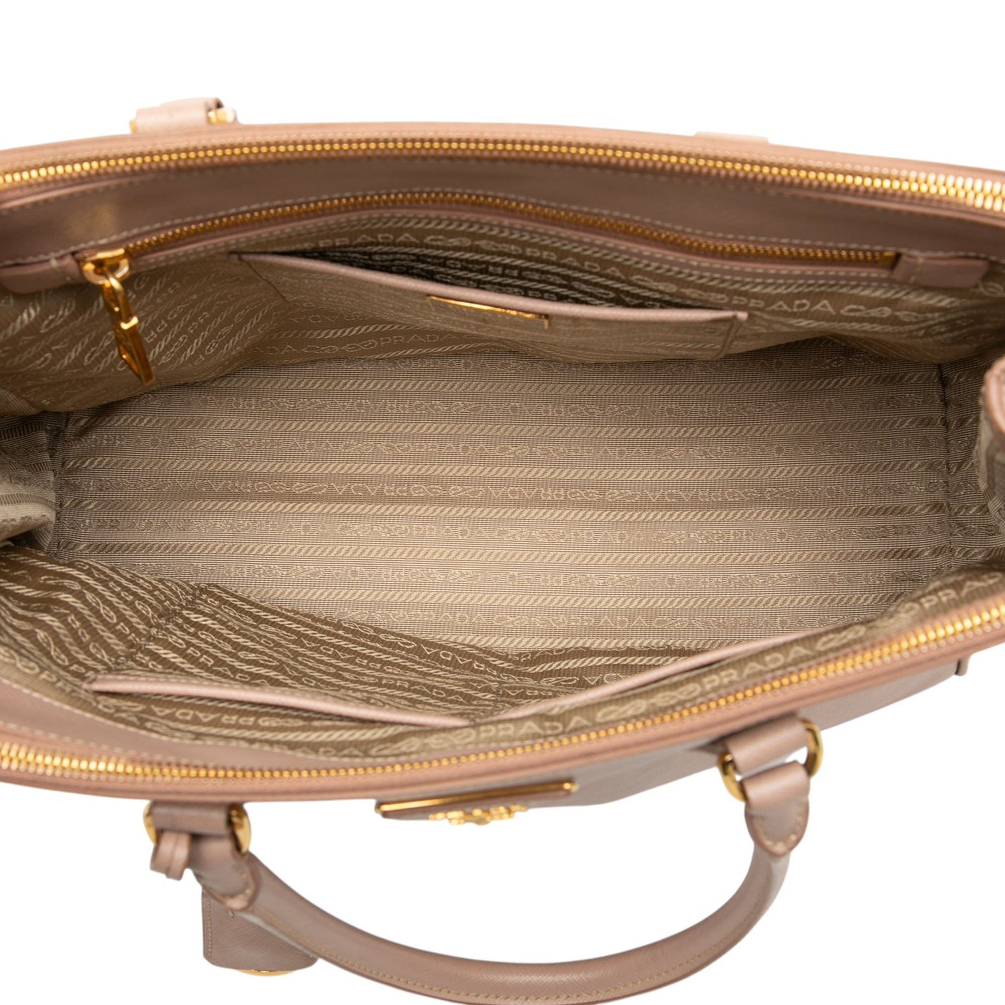 Medium Saffiano Lux Galleria Double Zip Satchel