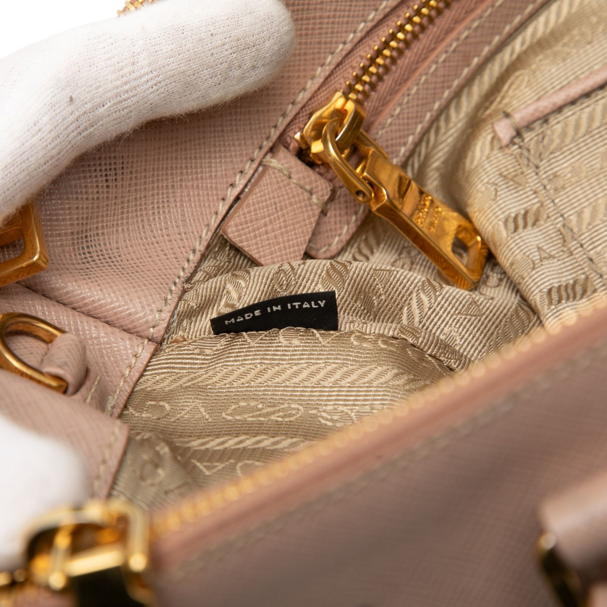 Medium Saffiano Lux Galleria Double Zip Satchel