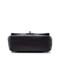 Medium Quilted Glazed Calfskin Gold Bar Top Handle Flap
