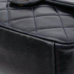 Medium Quilted Glazed Calfskin Gold Bar Top Handle Flap