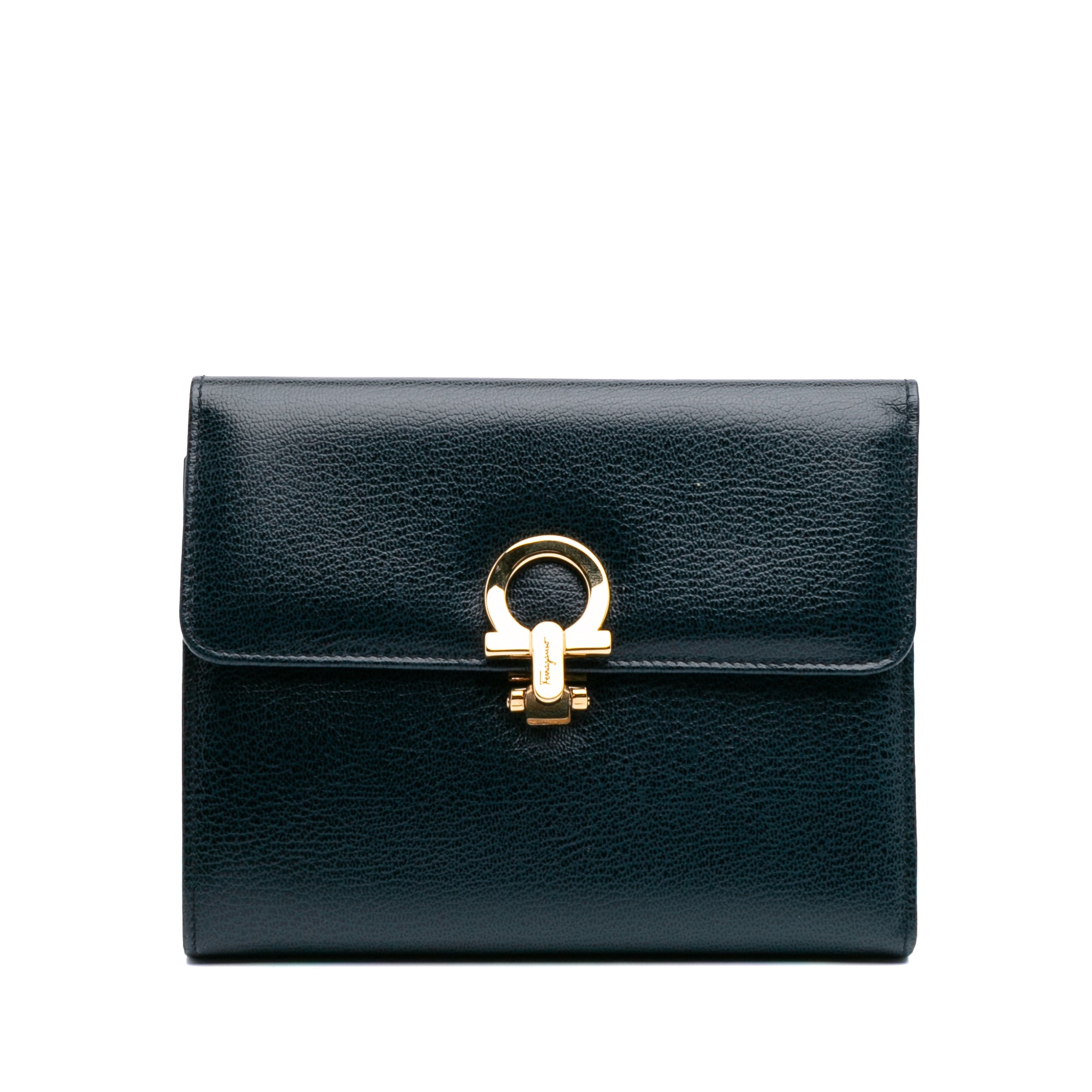 Leather Gancini Clutch